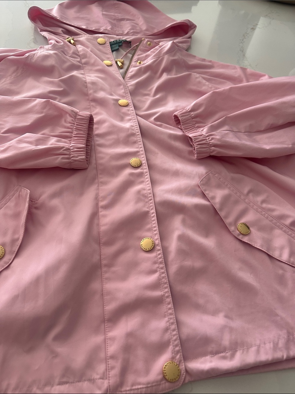 Lauren Ralph Lauren Baby Pink Windbreaker Rain Jacket Windbreaker size XL - Picture 2 of 10